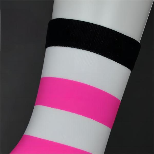3 Pairs Color Matching Stripes Performance Ventilate Mid Cycling Socks Test Sample
